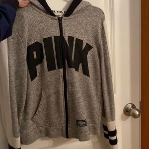 Pink zip up sweater